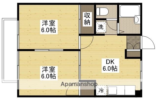 シティハイツ長陽(2DK/1階)の間取り写真