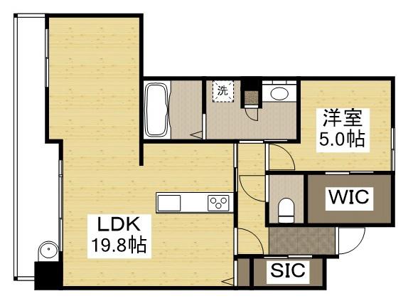 アルファゲートタワー福山駅前(1LDK/11階)の間取り写真