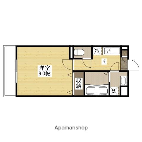 アプリシティ(1K/1階)の間取り写真