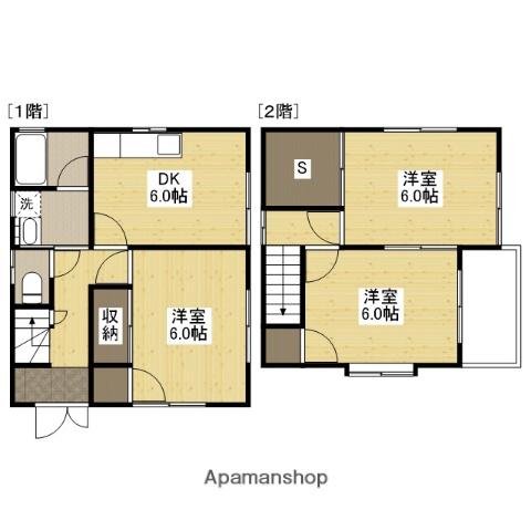 山陽本線 東福山駅 徒歩67分 2階建 築30年(3SDK)の間取り写真