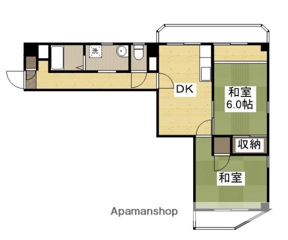 グランディー・マン(2DK/2階)の間取り写真