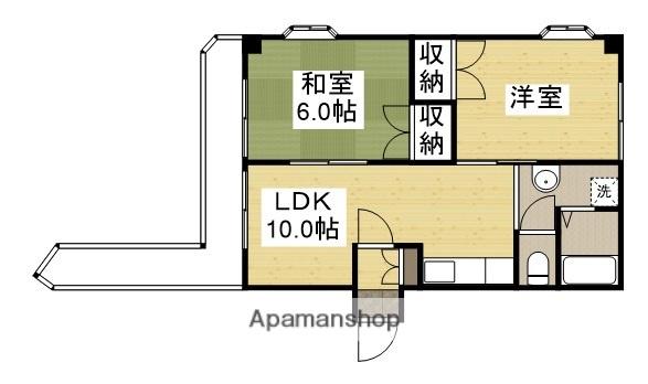 グランディー・マン(2DK/3階)の間取り写真