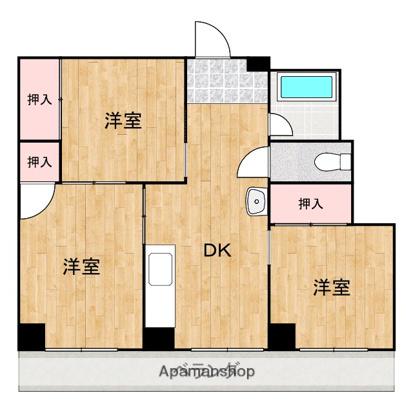 ハイツ蔵王 Ⅰ(3DK/4階)の間取り写真