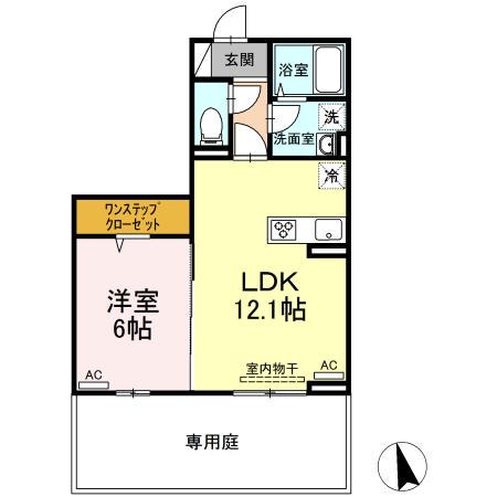メゾン ド ミュゼ(1LDK/1階)の間取り写真