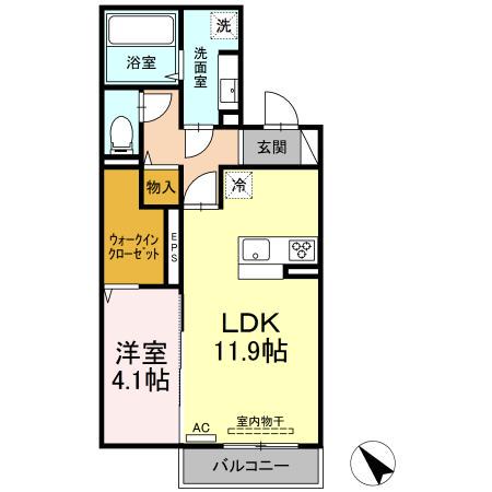 カサペペ(1LDK/2階)の間取り写真