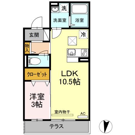 メゾン・ド・キャトルⅤ(1LDK/1階)の間取り写真