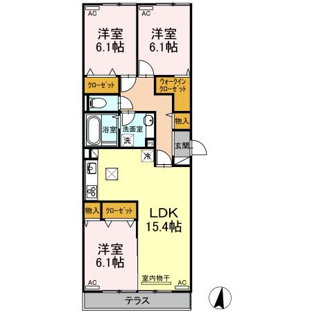 フレッチェ・ボスコⅠ(3LDK/1階)の間取り写真