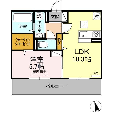 サン・グレース皆実I(1LDK/1階)の間取り写真