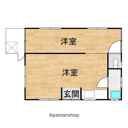 山陽本線 福山駅 バス乗車時間：4分 野上町バス停で下車 徒歩5分 1階建 築60年(1LDK)の間取り写真