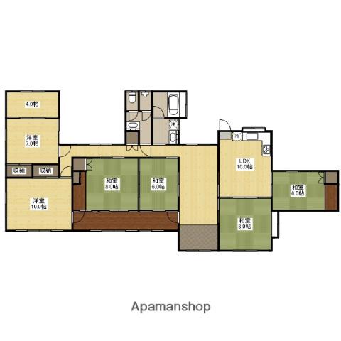 広島県福山市 1階建 築38年(6SLDK)の間取り写真