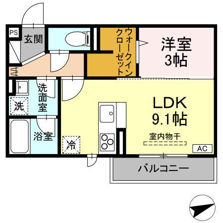 サントピア新涯II(1LDK/3階)の間取り写真