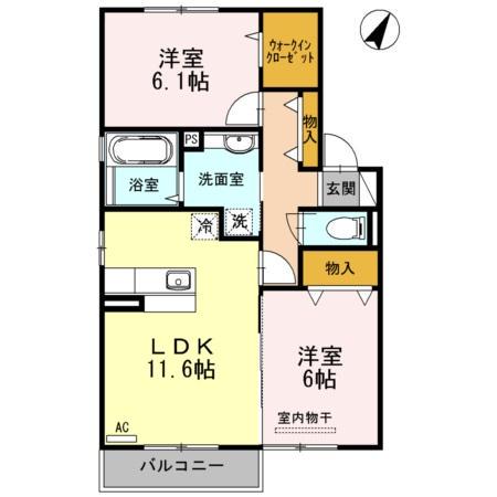 JODEN(2LDK/2階)の間取り写真