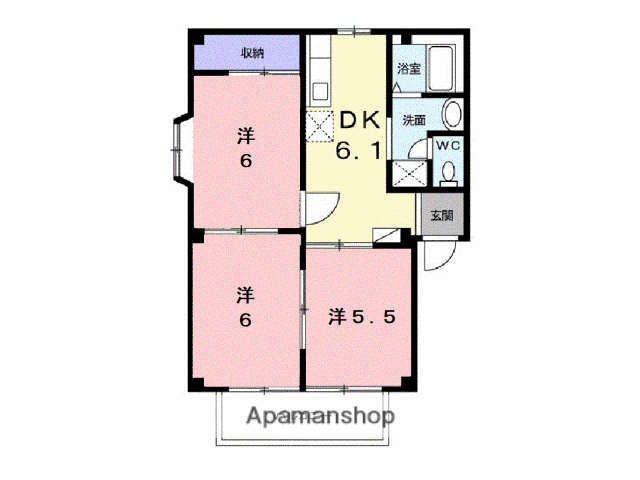 グリーンハイツまくやま(3DK/2階)の間取り写真