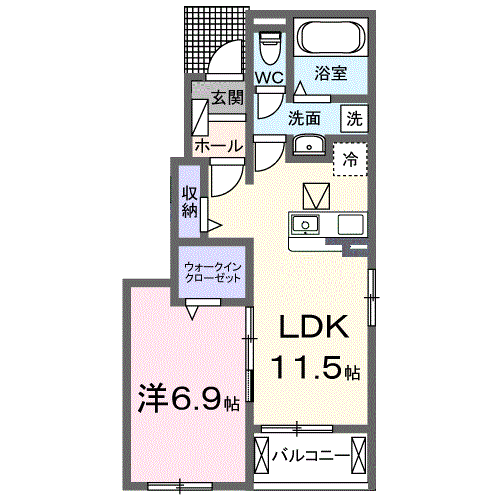アストピア千田(1LDK/1階)の間取り写真