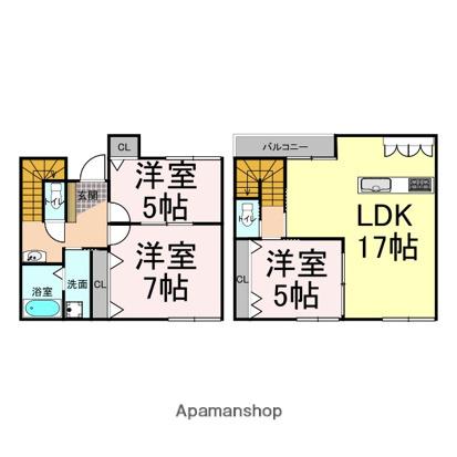 山陽本線 福山駅 バス乗車時間：7分 千間土手中バス停で下車 徒歩4分 2階建 築1年(3LDK)の間取り写真
