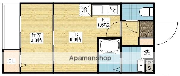 アコット春日(1LDK/2階)の間取り写真
