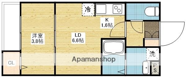 アコット春日(1LDK/1階)の間取り写真