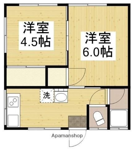 シエル大谷(2K/2階)の間取り写真