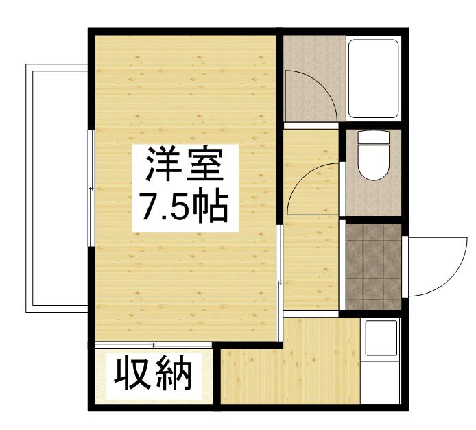 エメローズ高橋(1K/1階)の間取り写真