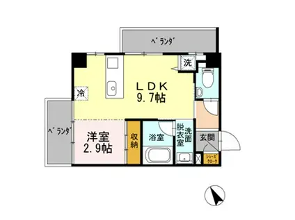 HOUSE TAGAWA(1LDK/3階)の間取り写真