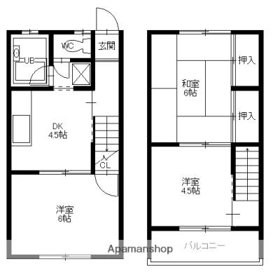 コーポ松岡AB(3DK/1階)の間取り写真