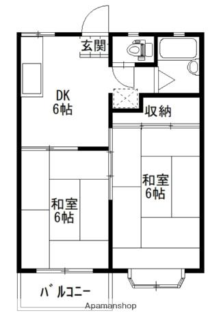 エスポワールC(2DK/2階)の間取り写真