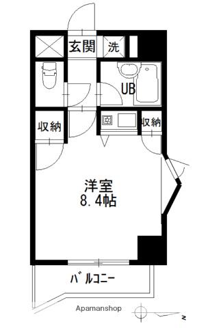 メゾンアルカディア西深津(ワンルーム/4階)の間取り写真