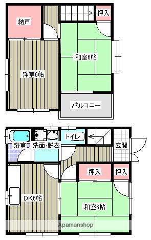 福塩線 福山駅 徒歩30分 2階建 築32年(3SDK)の間取り写真