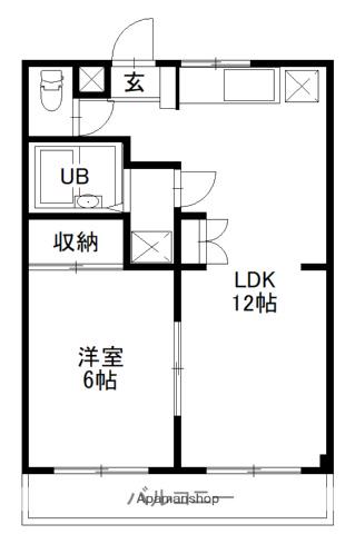 ブルーハイツ(1LDK/2階)の間取り写真