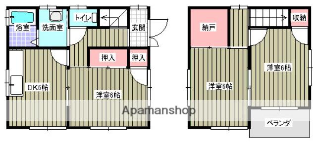 山陽本線 東福山駅 徒歩23分 2階建 築27年(3SDK)の間取り写真