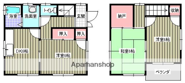 山陽本線 東福山駅 徒歩23分 2階建 築27年(3SDK)の間取り写真