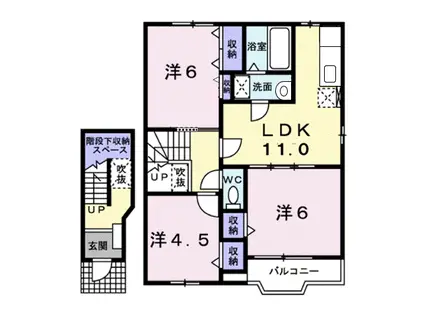 リベラシオン福永A(3LDK/2階)の間取り写真