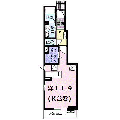 フォレスタMKⅠ(ワンルーム/1階)の間取り写真
