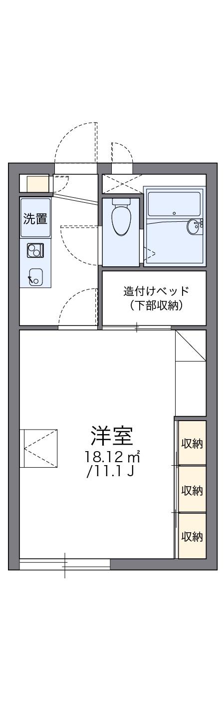レオパレスサニープレイB(1K/2階)の間取り写真