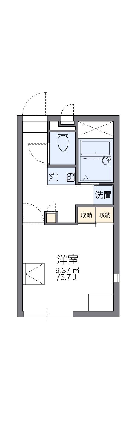 レオパレス敬愛(1K/1階)の間取り写真