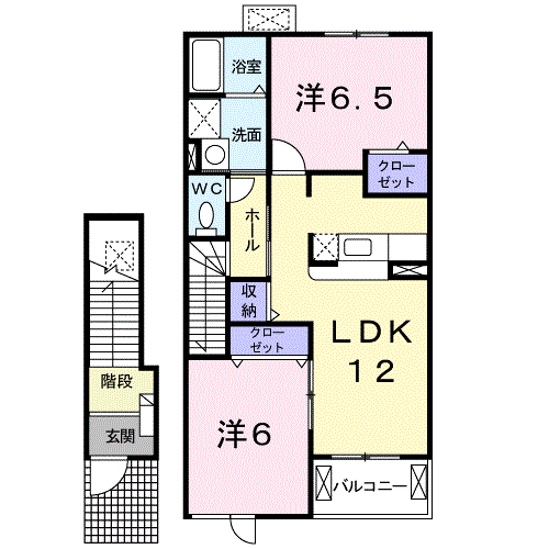 マナサフラワー(2LDK/2階)の間取り写真