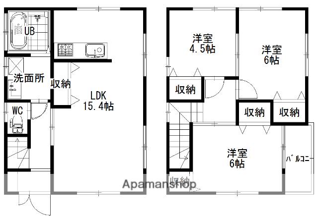 山陽本線 東福山駅 徒歩10分 2階建 築16年(3LDK)の間取り写真