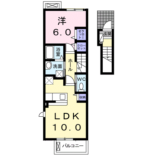 グランソレイユHMⅠ(1LDK/2階)の間取り写真