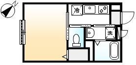 エルメゾン沖野上(1K/1階)の間取り写真