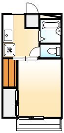 ジュネス蔵王 A・B棟(1K/2階)の間取り写真