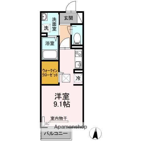 GRADO船町(ワンルーム/3階)の間取り写真