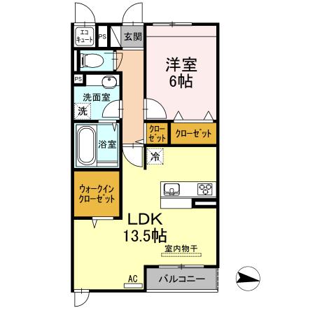 シェルーカルム(1LDK/3階)の間取り写真