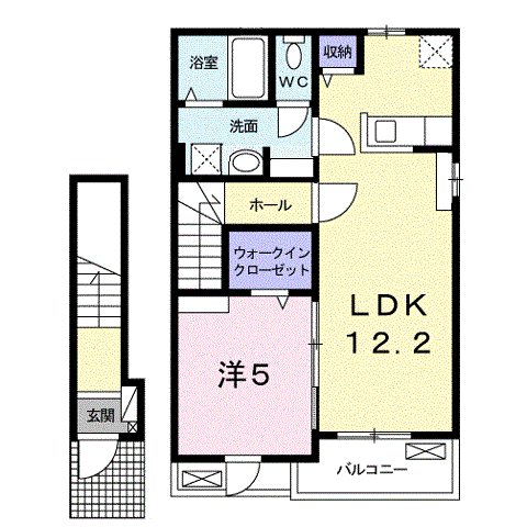 ディヴェロプ正栄(1LDK/2階)の間取り写真