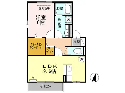 グレースコートA(1LDK/2階)の間取り写真