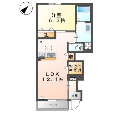 アミティエ(1LDK/1階)の間取り写真