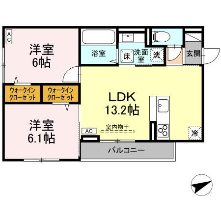 D-RESIDENCE川口A(2LDK/1階)の間取り写真