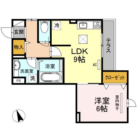 カーサ アリーヴォ Ⅰ(1LDK/1階)の間取り写真