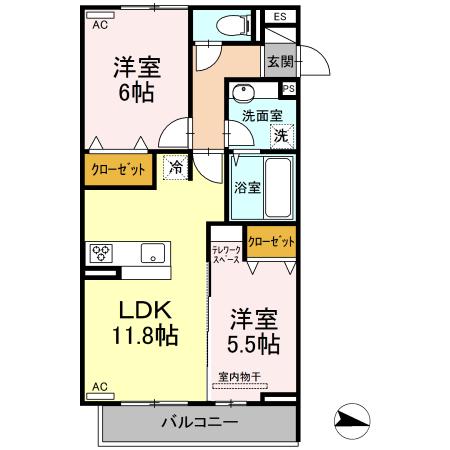 メゾン・ド・キャトルⅦ(2LDK/3階)の間取り写真