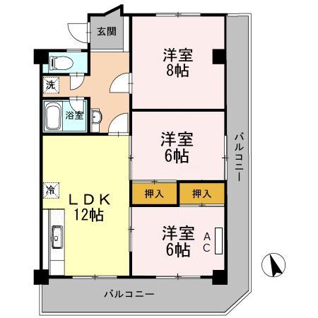 ベルティカル曙(3LDK/4階)の間取り写真