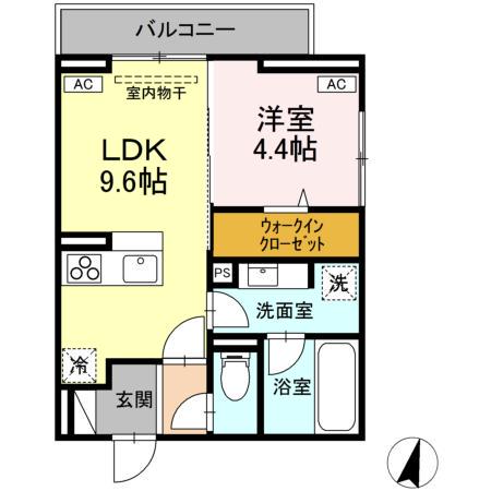 DーRESIDENCE霞町3丁目(1LDK/2階)の間取り写真